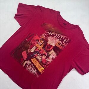 Marvel Deadpool Chimichanga Free Graphic T Shirt Size 2XL Vintage‎ Red